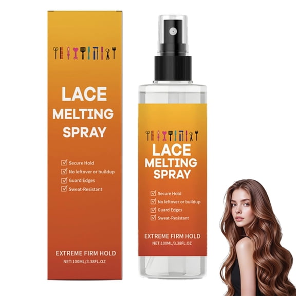 Wig Lace Melting Spray, Strong Hold Lace Front Adhesive Spray, Invisible Hairline Melt Spray for Wigs, Sweat Proof Long Lasting Wig Glue Spray, No White Residue Finish (1PC)