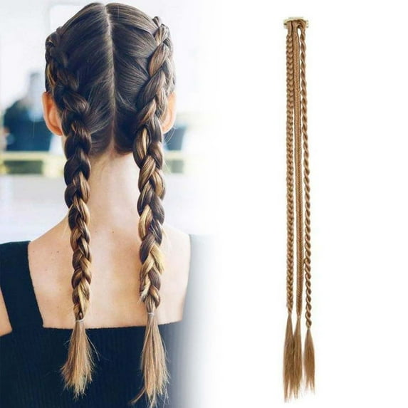 Wig Ponytail Women Three Strand Braid Natural Water Drop Clip Fashion Wig Suitable for Any Hair Type 60cm