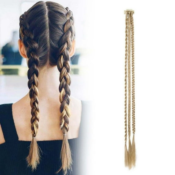 Wig Ponytail Women Three Strand Braid Natural Water Drop Clip Fashion Wig Suitable for Any Hair Type 60cm