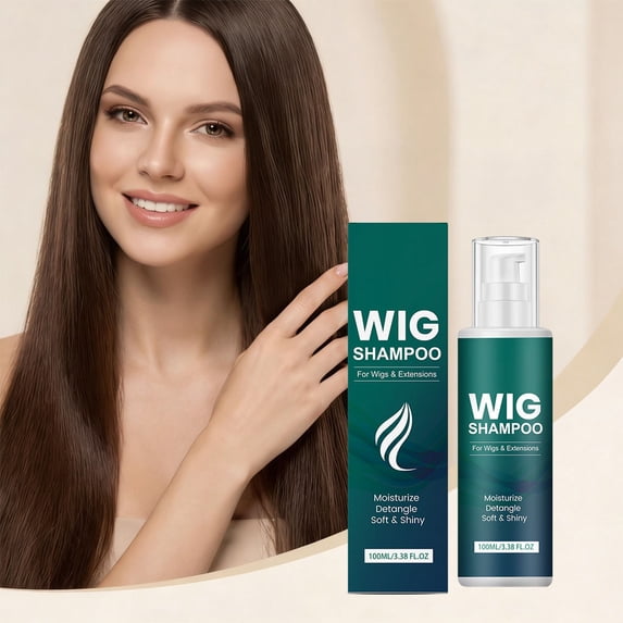 Wig Shampoo 100ml for Natural and Synthetic Hair - Gently Cleanses Repairs Softens and Adds Shine - Frizz Control Detangling Color Protection - Daily Care for Wigs Weaves and Hairpieces at Home