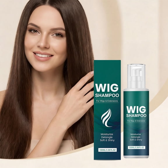 Wig Shampoo 100ml for Natural and Synthetic Hair - Gently Cleanses Repairs Softens and Adds Shine - Frizz Control Detangling Color Protection - Daily Care for Wigs Weaves and Hairpieces at Home