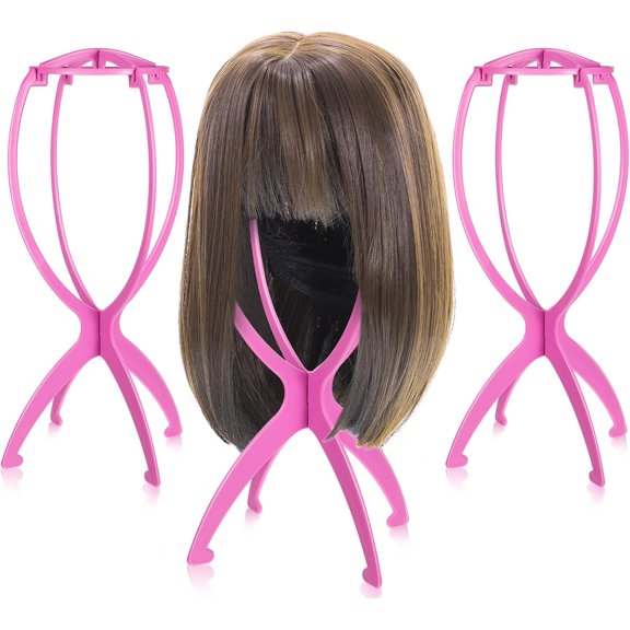 Wig Stand, Portable Wig Holder Wig Stand for Wigs Travel Wig ((3pack))