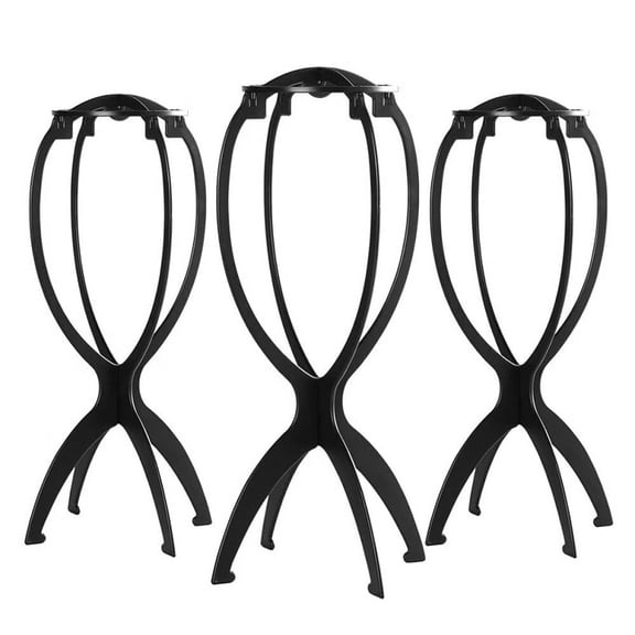 Wig Stand,Wig Head Stand for Multiple Wigs,Black,3 Pack