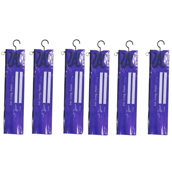 Wig Storage Bag under $5! Yannianjz Hair Extension Storage Bag Wig Bag Strong Wig Storage Bag With Hanger, 6 Pack Wig Organizer with Transparent PVC Material