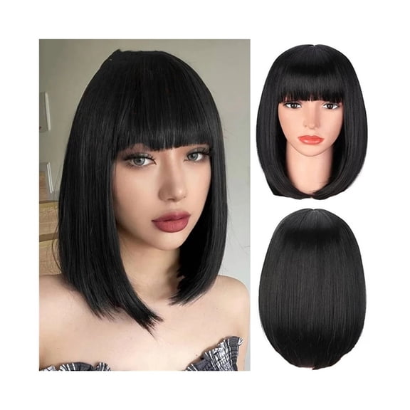 Wig Woman Synthetic Fiber Short Bobo Head Air Bangs Shoulder-length Hair