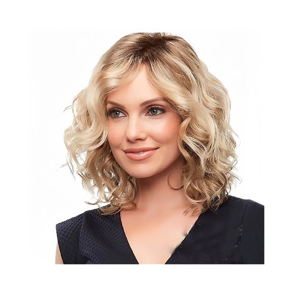 Wig Women Short Curly Hair in Pear Flower Perm Blonde Short Hair Synthetic Fiber