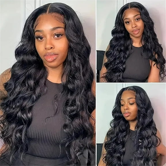 Wig Women's Wavy Long Curly Hair with Natural Bangs in The Center, Beauty & Personal Care
