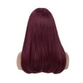 thumbnail image 1 of Wig with Bangs, Wigs for Women, 40cm High Temperature Silk Wig Burgundy Long Hair Centered Curly Hair With Rose Net, 1 of 9
