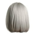 thumbnail image 1 of Wig with Bangs, Wigs for Women, A Synthetic Hair Wig Can Be Rolled And Blown Into A Silver-gray Bob Wig, 1 of 9