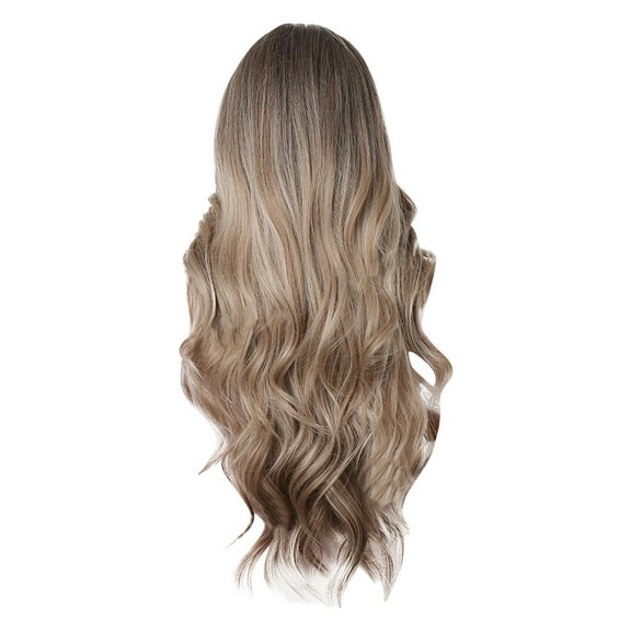 Wig with Bangs, Wigs for Women, Black Body Wig For Women With Medium Length Curly Hair, Brown 1B Wig European And Rose Mesh Matte Silk