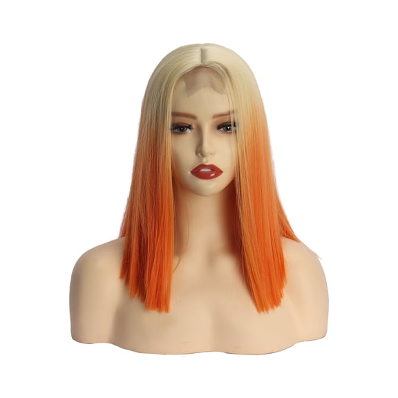 Wig with Bangs, Wigs for Women, Color Mixing Colors Straight Short Hair Bob Wig Synthetic Cosplay Daily Party Wig For Women