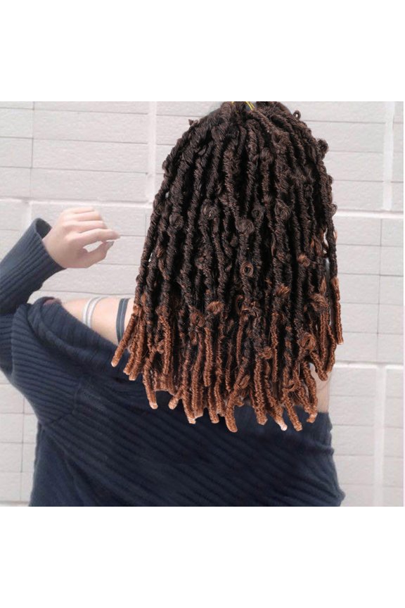 Wigs, Wigs for Women, Crochet Hair Distressed Bow Faux Braids Messy Pre Looped Soft Locks