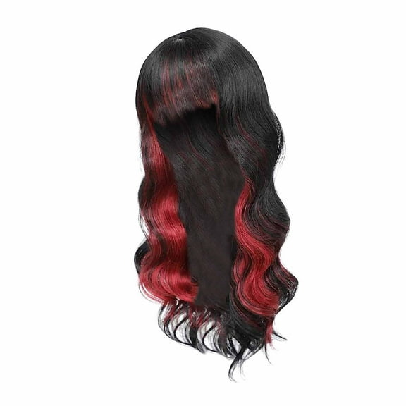 Wig with Bangs, Wigs for Women, Ladies Long Curly Hair Wig With Large Wavy Gradient