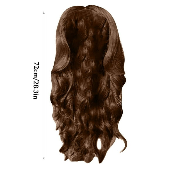 Wig with Bangs, Wigs for Women, Ladies Small Curly Hair Sets Wavy Curls Wig Can Be Straightened And Bent 28.3Inches ( Light Brown)