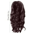 thumbnail image 1 of Wig with Bangs, Wigs for Women, Ladies Small Curly Hair Sets Wavy Curls Wig Can Be Straightened And Bent 29.5 Inches (Dark Brown), 1 of 3