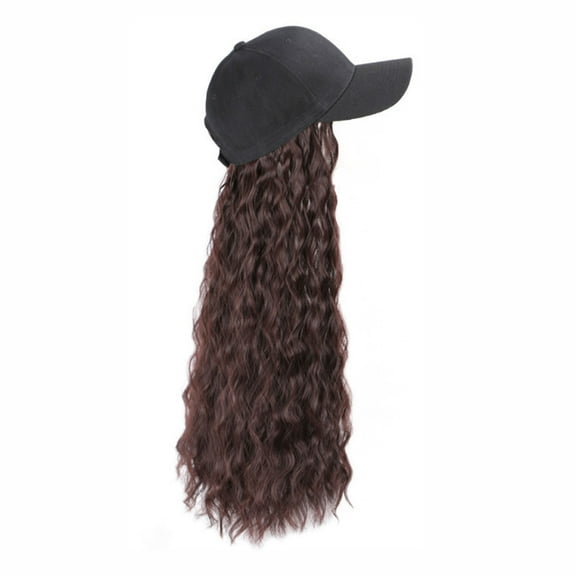 Wig with Bangs, Wigs for Women, Long CurlsWig Cap Long Hair Baseball Cap Ball Caps Casual Hat With Wig