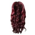 thumbnail image 1 of Wig with Bangs, Wigs for Women, Middle Split Large Wig, Long Curl Wig, Black Chemical Fiber High-temperature Silk, Wine Red Wig 28.37in, 1 of 9