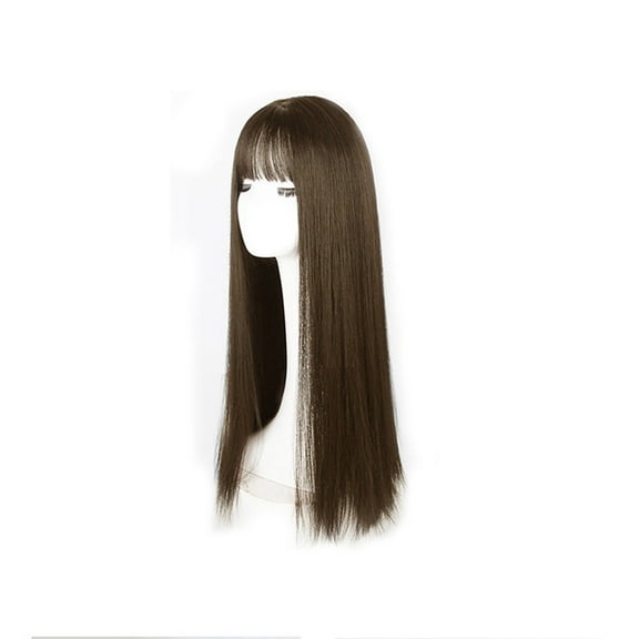 Wig with Bangs, Wigs for Women, Wig Bangs Female Black Long Hair Soft Girl Realistic Fake