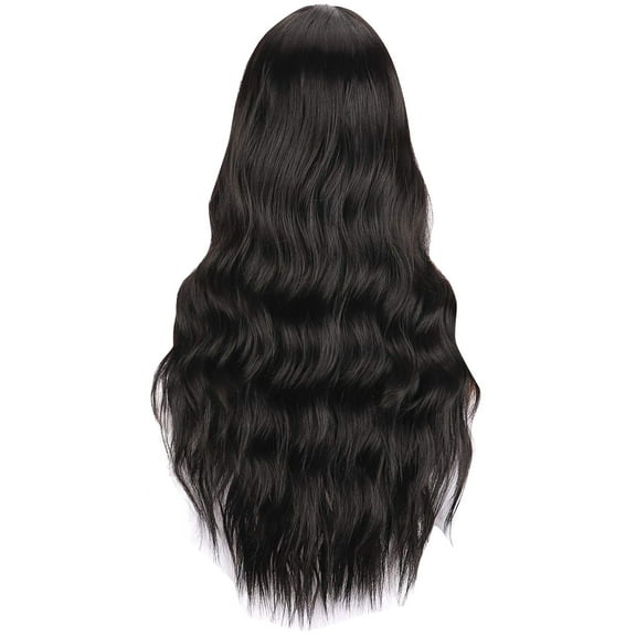 Wig with Bangs, Wigs for Women, Women's Black Curl Set Wavy Curl Wig Can Be Straightened And Bent