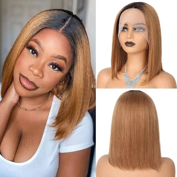 Wig women's short hair bob wig lace short straight hair wig headgear