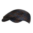 thumbnail image 1 of Wigens Swedish Plaid Contemporary Cap- 100% Pure New Wool 101341 Navy 58, 1 of 2