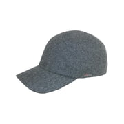 Wigens Mens Wool Baseball Cap with Earflaps, 63, Light Grey