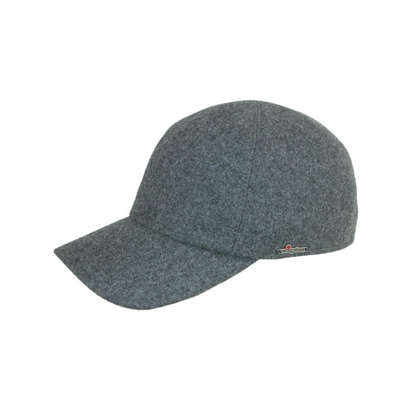 Wigens Men's Wool Baseball Cap with Earflaps, 63, Light Grey