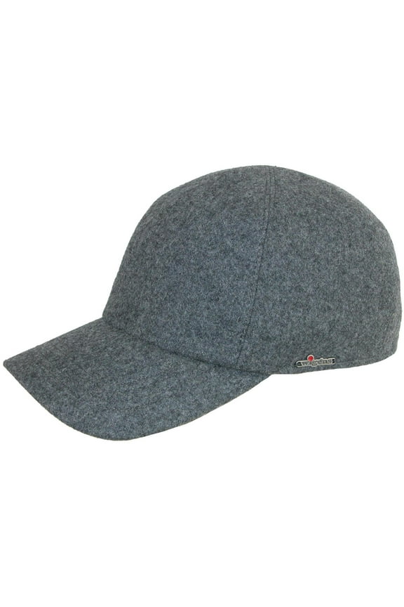Men's Wool Baseball Cap with Earflaps, 63, Light Grey