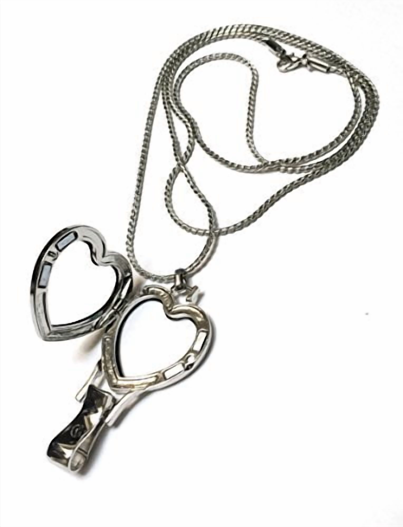 Wigespedia Beaded Lanyard ! Gift for Registered Nurse, Teachers, Graduate, Anyone Who Wears Id or Casual Wear (Rhinestone Locket Lanyard - Silver Heart)
