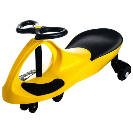 Wiggle Car Ride On Toy – No Batteries, Gears or Pedals – Twist, Swivel, Go – Outdoor Ride Ons for Kids 3 Years and Up by Lil’ Rider (Yellow)