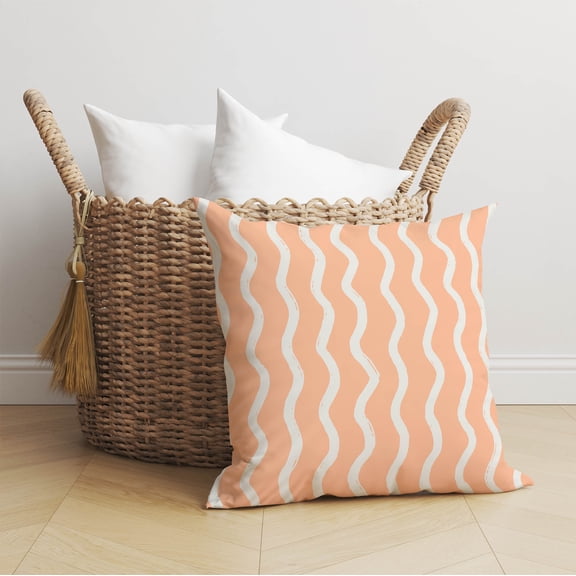 Wiggle Row Peach Throw Pillow