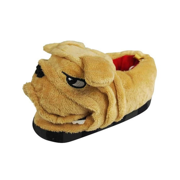Wiggle Warms Boys Plush Male Dog Head Slippers Slip-Ons Shoes Brown XL