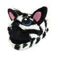 thumbnail image 1 of Wiggle Warms Girls Plush Female Zebra Head Slippers Slip-Ons Black White L, 1 of 2