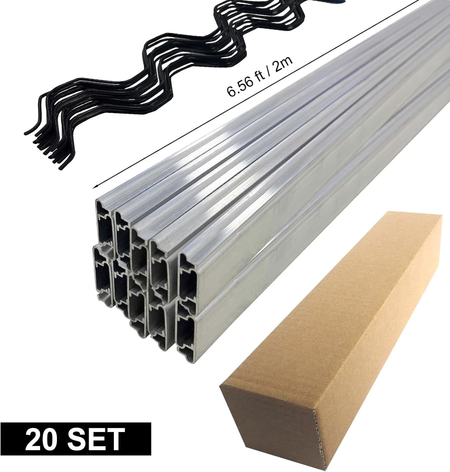 Wiggle Wire & Lock Channel Kit, PVC Coated Spring Wire with Aluminum ...
