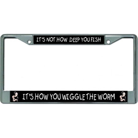 Wiggle Worm Chrome License Plate Frame