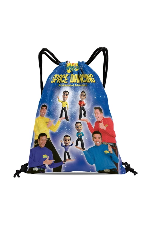 Wiggles-theme Drawstring Backpack Sports Gym Bag Water Resistant String Bag Cinch Bag12"X16"30X40cm