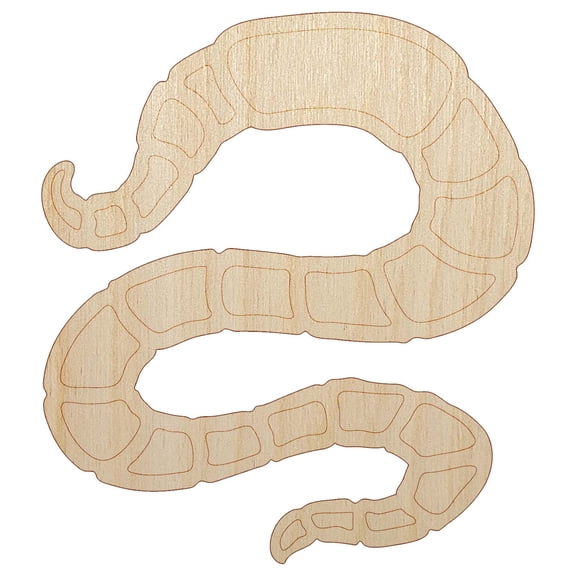 Wiggling Worm Earthworm Wood Shape Unfinished Piece Cutout Craft DIY Projects - 4.70 Inch Size - 1/8 Inch Thick