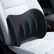 Wigoo 2026 Lumbar Support Pillow for Car [Ergonomic Design, Pressure Relief] Back Cushion for Driving Seat, Back Support Pillow for Car-Office Chair, Fits All Vehicles Black 1-Pack