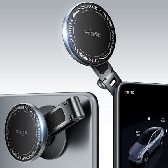 Wigoo Tesla Phone Mount, 360 Adjustable Hidden Design, Strongest Magnet for MagSafe, No Drop No Scratch Tesla Phone Holder for All Phone, Tesla Model Y Model 3 Accessories