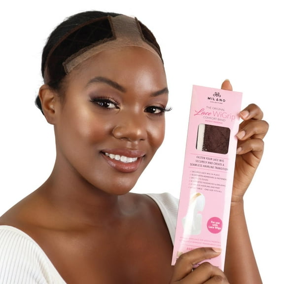 Wigrip, Premium Lace Wig Band for Women, Fully Adjustable & Reinforced Lace Wig Grip Band by Hairline, Comfortable and Secure Glueless Velvet Headband, Chocolate Brown