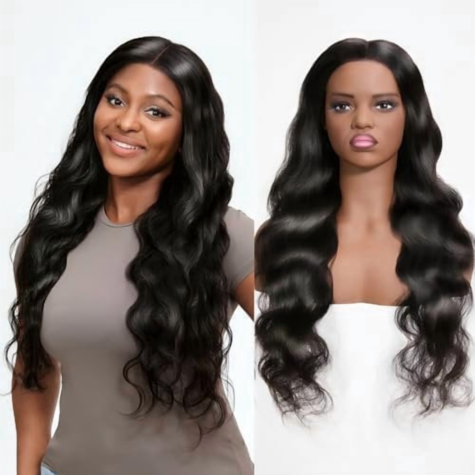 Wigs Human Hair Women 13x6  Lace Front Frontal  Wave Wig Pre Plucked Glueless Pre Cut 180 Density Closure Wigs  Black 26 Inch