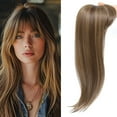 thumbnail image 1 of Wigs Long Natural Black Wig with Bangs Straight Wigs for Women,Heat Resistant Layered Synthetic, 1 of 5