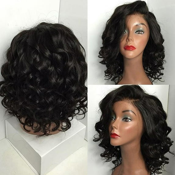 Wigs Women Black Brazilian Short Wavy Curly Parting High Temperature Fiber Wig Hair Wigs for Women Human Hair Wigs lace Front