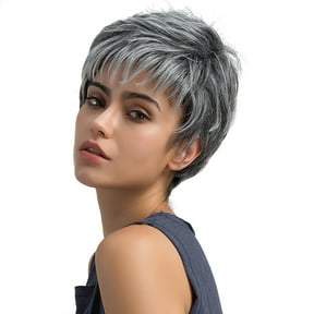 Wigs for Women Hair Wigs Short Light Hair Gray Straight Wig Women's Short Wigs Fashion Natural Wig Lace Front Wigs Human Hair