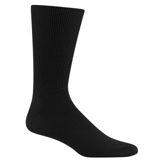 Wigwam Diabetic Walker Crew Socks, Black, XL Size 12-15