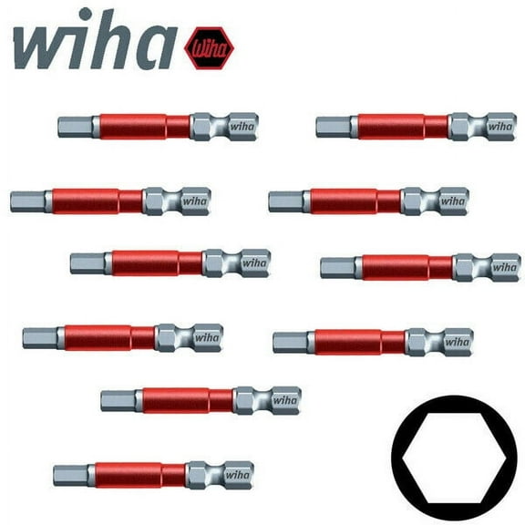 Wiha ( 10 Pack) 76573 3/16" x 49mm Hex Terminator Impact Grade Power Bit 2"