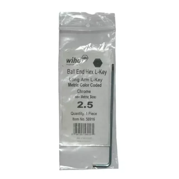 Wiha 2.5Mm Ball End Long Arm Hex L-Key Metric Color Coded