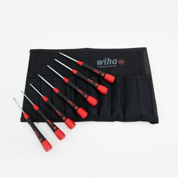 Wiha 26493 7 Piece PicoFinish Precision Ball End Hex Screwdriver Pouch Set