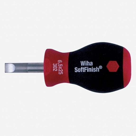 Wiha 30255 5.5 x 25mm SoftFinish Stubby Slotted Screwdriver
