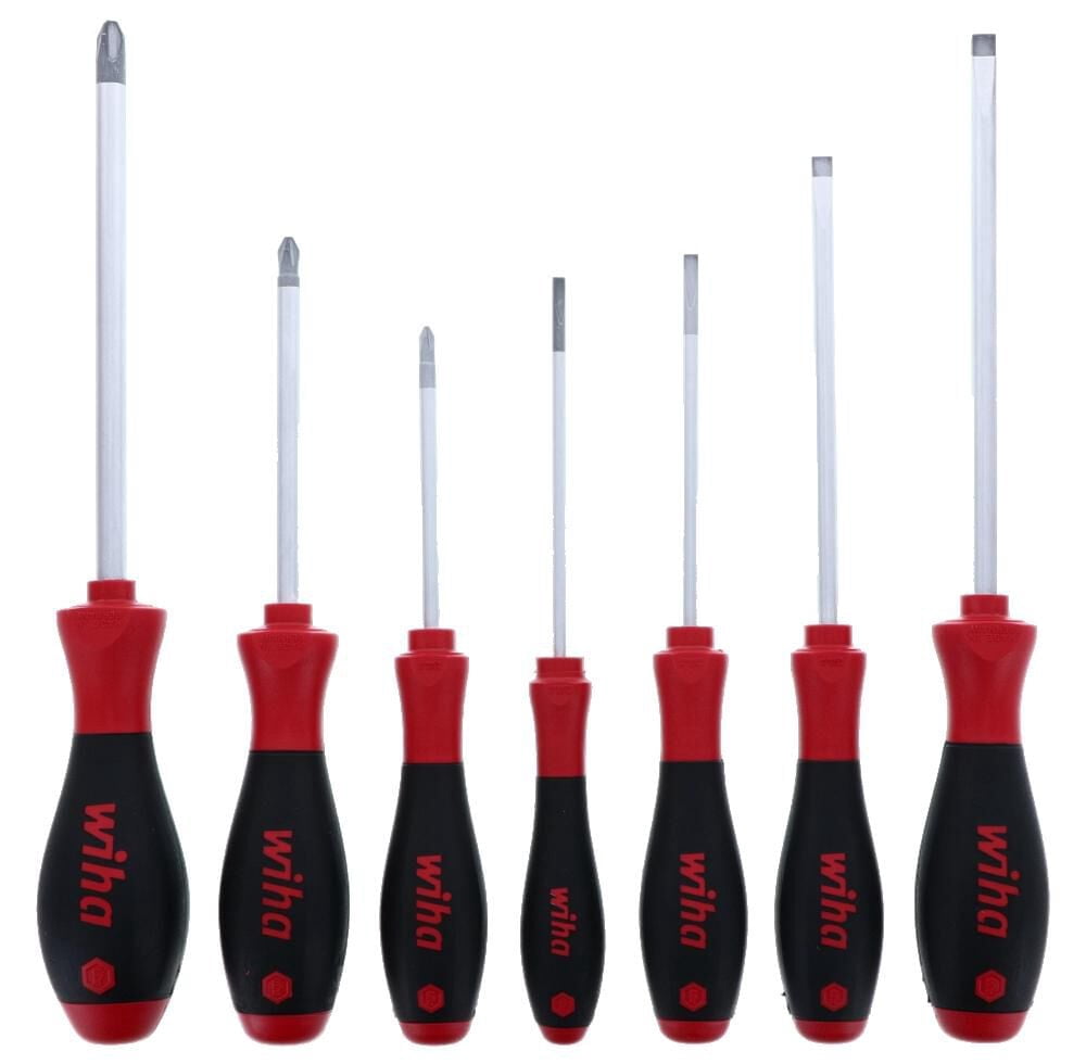 Wiha 30278 Softfinish Slotted & Phillips Screwdriver Set - 7 Piece